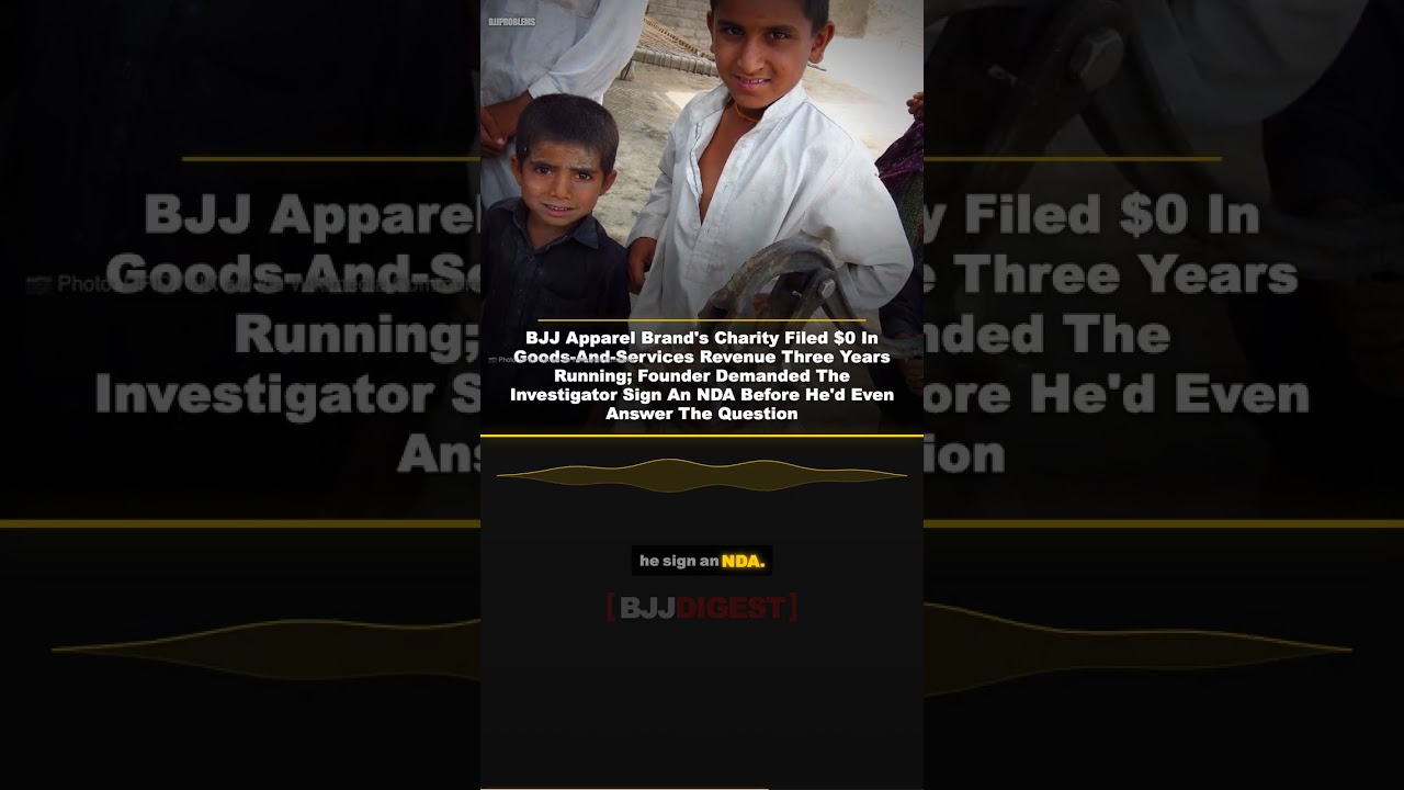 BJJ Apparel Brand's Charity Filed $0 In Goods-And- #Shorts