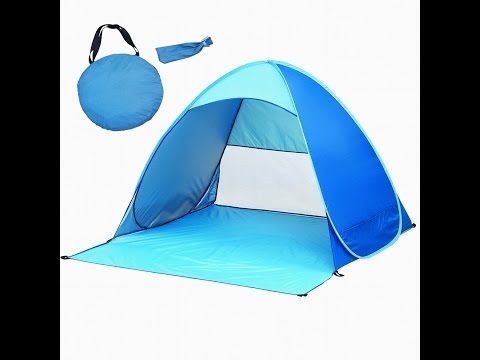 how to fold the pop up beach tent