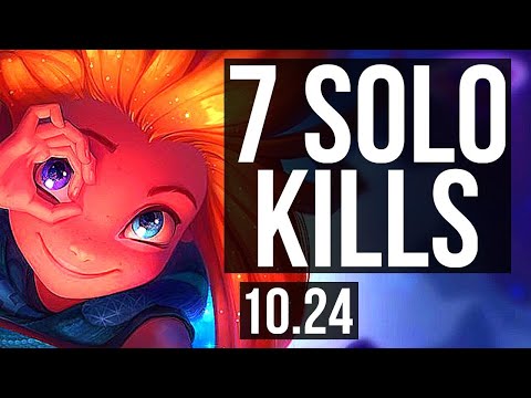 ZOE vs AHRI (MID) | 7 solo kills, 400+ games, 15/4/6, Dominating | EUW Diamond | v10.24