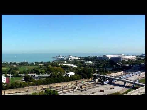 A penthouse garden terrace with panoramic views of Grant Park