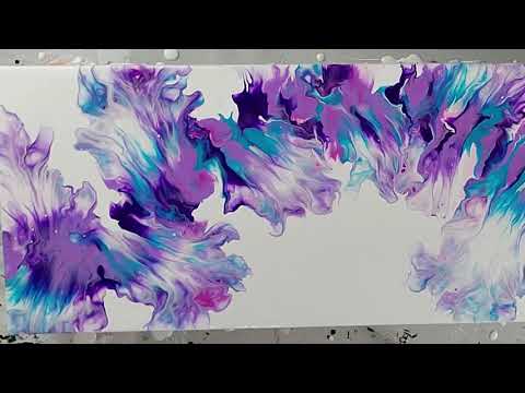 29. Violet, Purple and Turquoise Dutch Pour Technique - Acrylic Pouring - Fluid Art -