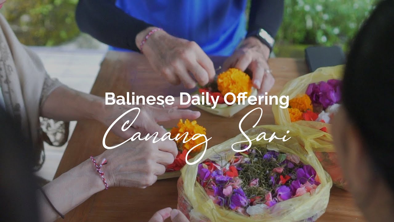 Craft Canang Sari offerings in cultural Ubud.