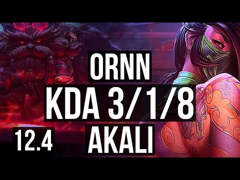 ORNN vs AKALI (TOP) | Rank 3 Ornn, 3/1/8 | EUW Challenger | 12.4