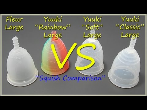 Fleur LG vs Yuuki LG Rainbow, Soft & Classic "Squish" - Menstrual Cups