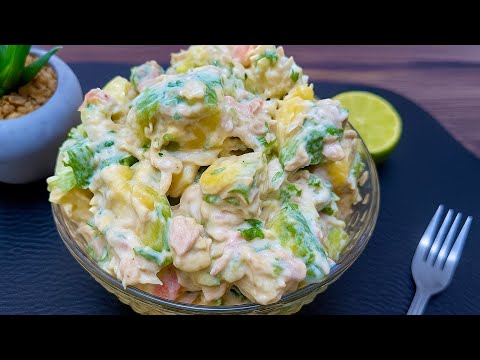 🥗 Ensalada de Atún Cremosa con Aguacate y Limón 🥑🐟