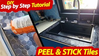 Stunning TikTok Sink & Easy DIY Backsplash! Honeycomb Peel and Stick Backsplash Tiles Tutorial