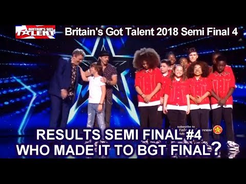 Results BGT 2018 Finalists  Revealed - Britain's Got Talent 2018 Semi Final Group 4 S12E11