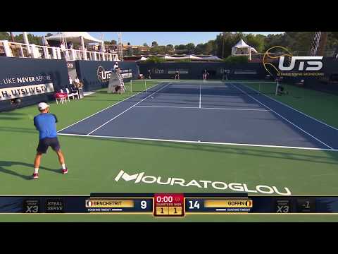 Hotshot: Elliot Benchetrit hits a tweener at the net