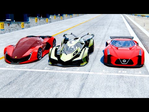 Lamborghini V12 VGT vs Nissan VIsion GT vs Ferrari Impronta at Monza