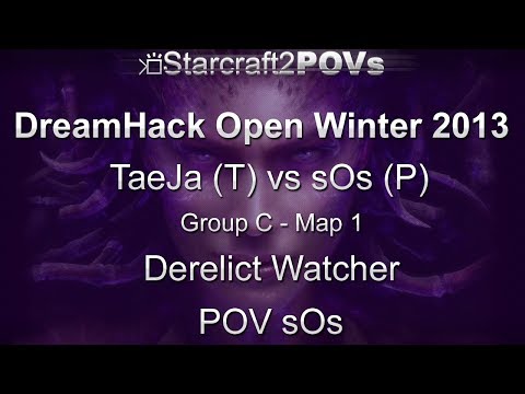 SC2 HotS - DreamHack Winter 2013 - TaeJa vs sOs - Group C - Map 1 - Derelict Watcher - sOs