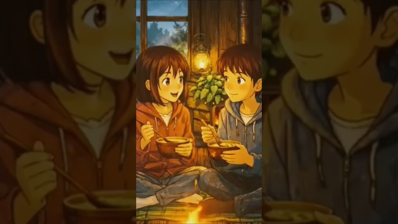 Cozy Treehouse Rain ASMR 🌲🔥 | Lantern Night Forest Sounds for Relax & Sleep#asmr#ghibli #viral