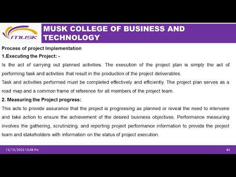 Project implementation