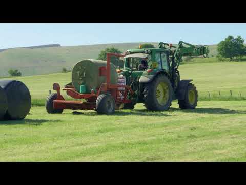 Making Round Bales of Silage - 4K