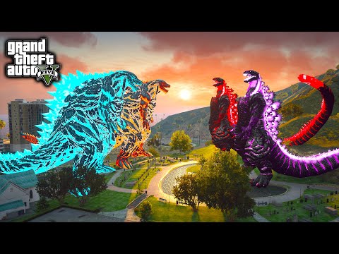 Godzilla Earth , Nuclear Godzilla Earth Vs Shin Godzilla, Red Shin Godzilla ( GTA V Mods )