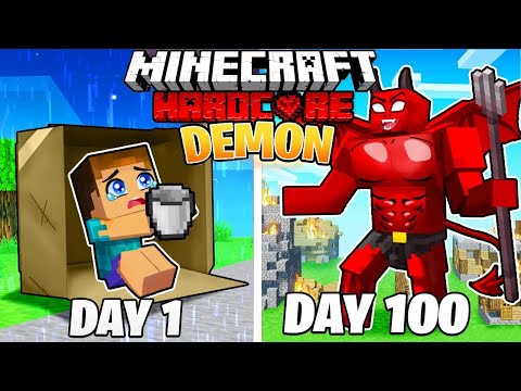 I Survived 100 DAYS as a DEMON in Minecraft Hardcore World... (Hindi) || AB