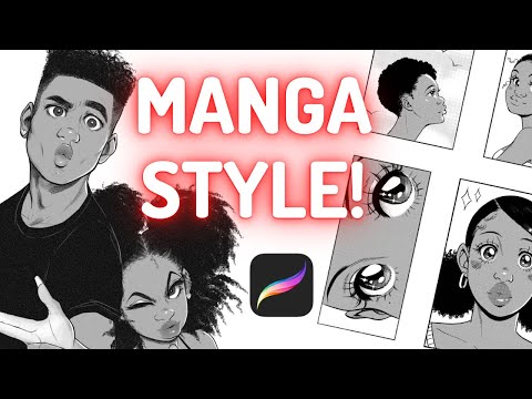 MANGA on PROCREATE || How to use halftone for DARKER skin!