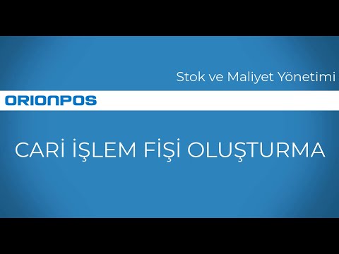Cari İşlem Fişi Oluşturma
