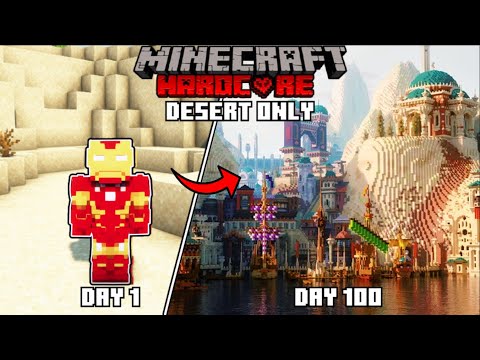 I Survived 100 Days in Desert Only World in Minecraft Hardcore ( Hindi )