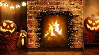 Halloween Ambience - Autumn Ambience (Fireplace, Autumn Rain, Distant Thunder, Howling Wind)