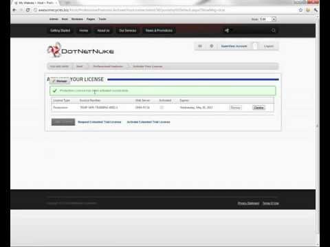 Activating a DotNetNuke 6.2 Professional Edition License