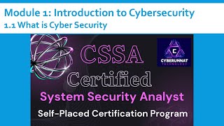 1.1 CSSA Introduction to Cyber Security | CyberUnnat Academy | Official Course