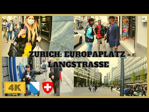 4K Zurich City Tour -  From Europaplatz Zurich To Langstrasse To Limmatplatz | Zurich Langstrasse |