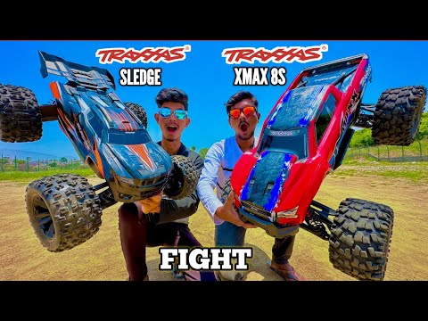 RC Traxxas Xmaxx 8S Vs RC Traxxas Sledge Unbox & Fight - Chatpat toy tv