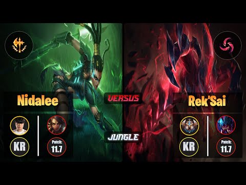 Clid NIDALEE (Jungle) [Conqueror] VS REK'SAI - Challenger KR Patch 11.7