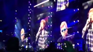 Don&#39;t Go Breaking My Heart / Afire Love, Ed Sheeran &amp; Sir Elton John, Wembley Stadium, 10th Jul 2015