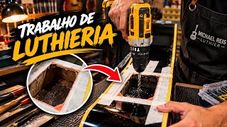 TRABALHO DE LUTHIERIA NO VIOLÃO!  Instalando Captador 