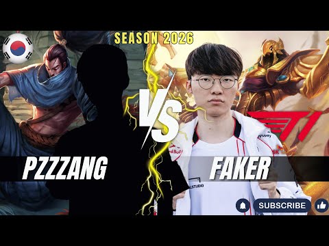 BEST YASUO KR vs T1 Faker - PzZZang YASUO vs Faker AZIR Mid - Patch 26.1 KR Ranked | lolrec