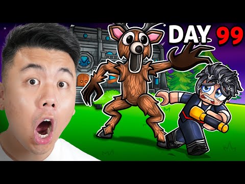 SURVIVING 99 Days In The FOREST SOLO Without DYING..