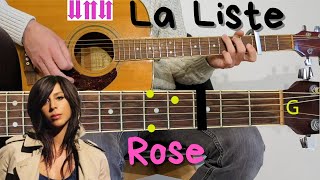 La Liste - Rose | Tuto VISUEL sur Musique Originale ? Accords Guitare Acoustique & Paroles