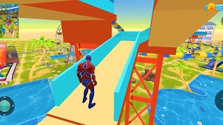 Super Hero Water Adventure Park Slide - Water Slide Downhill Rush Android gameplay