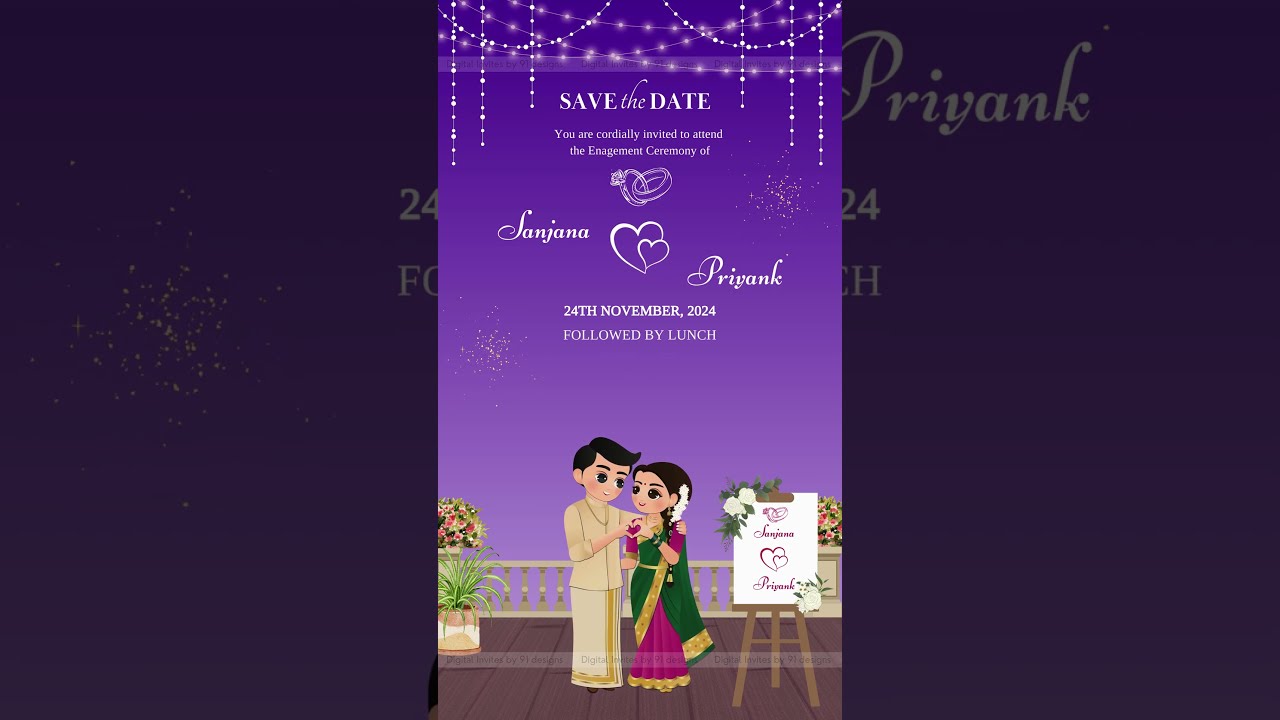 Floral Save the Date Wedding Announcement