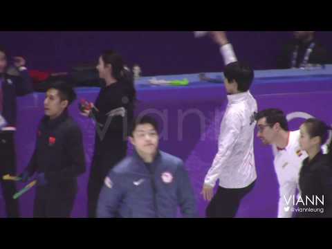 2018.02.24 Yuzuru Hanyu skates while holding a paper fan