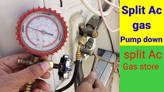 R410a refrigerant pump down|how to pump down/store split ac refrigerant|R410a|Ac repair