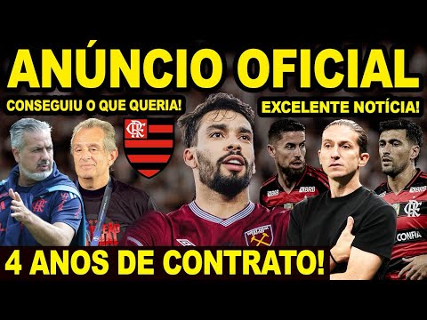ANÚNCIO OFICIAL PREPARADO E CONTRATO PRONTO! FLAMENGO AJUSTA ÚLTIMOS DETALHES POR PAQUETA! REFORÇO! 