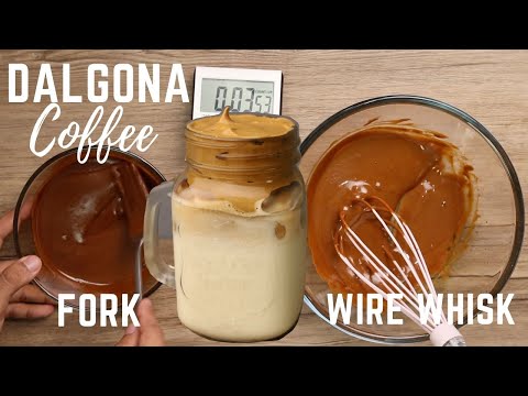 How To Make Dalgona Coffee - ( Without Mixer ) Using Fork and Wire Whisk - Coffee Recipes