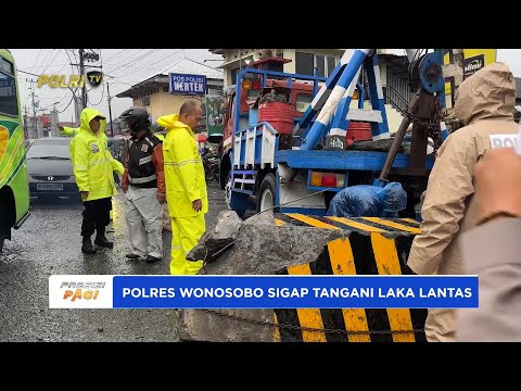 POLRES WONOSOBO TANGANI TRUK TRONTON MUATAN KERAMIK ALAMI REM BLONG SEBABKAN 5 ORANG TERLUKA