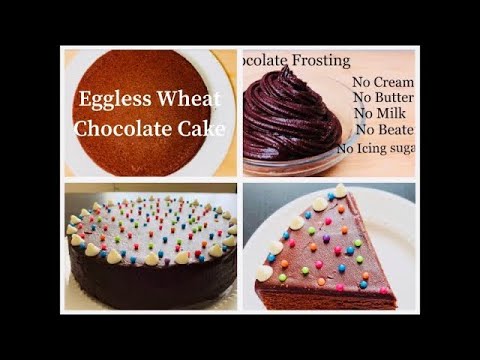 Eggless Chocolate Cake with Wheat flour|Simple Cake Decoration|Wheat flour Chocolate Cake|wheatcake