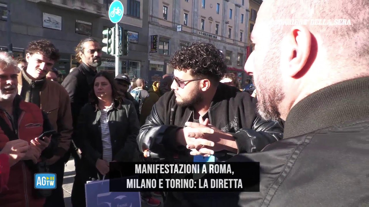 Manifestazioni a Roma, Milano e Torino: la diretta