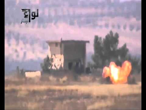 استهداف تحصينات قوات النظام في كفر باسين في ريف إدلب بواسطة قذائف مدفعية  من قبل لواء البتار