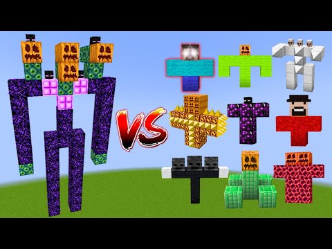 TITAN ENDERMAN vs All Minecraft Bosses - Minecraft Mob Battle