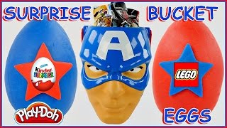 Captain America Surprise Basket + Play Doh Surprise Eggs