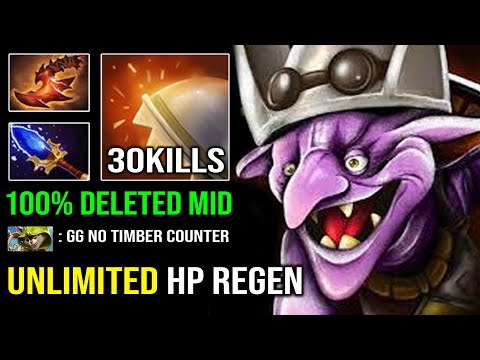 How to 100% DELETE Mid Like a Pro Timbersaw | 1Kill Per Min Easy 1v5 Rampage Unlimited HP Regen DotA