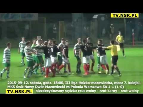 tv.nsk.pl 2015-09-12 MKS Świt Nowy Dwór Maz. - Polonia Warszawa SA 1-1 (1-0) niezdecydowany sędzia