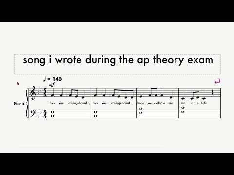 song i wrote instead of checking my answers on the ap music theory exam