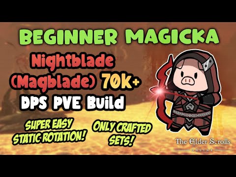 ESO Beginner Magicka Nightblade (Magblade) 70k+ DPS PVE Deadlands Build