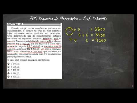 MATEMÁTICA - ENEM 2018 - Questão 166 - Sistema de Equações